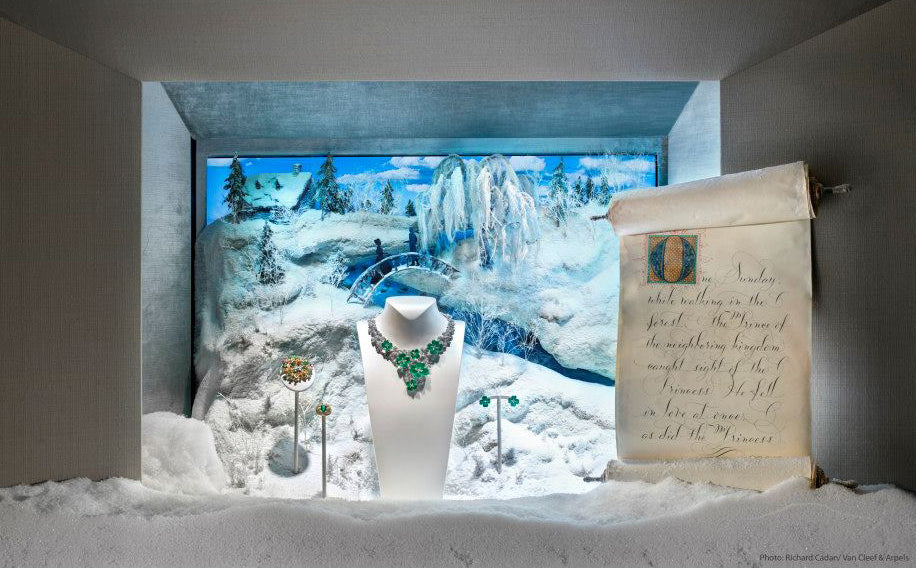 Van Cleef and Arpels jewelry holiday window NYC