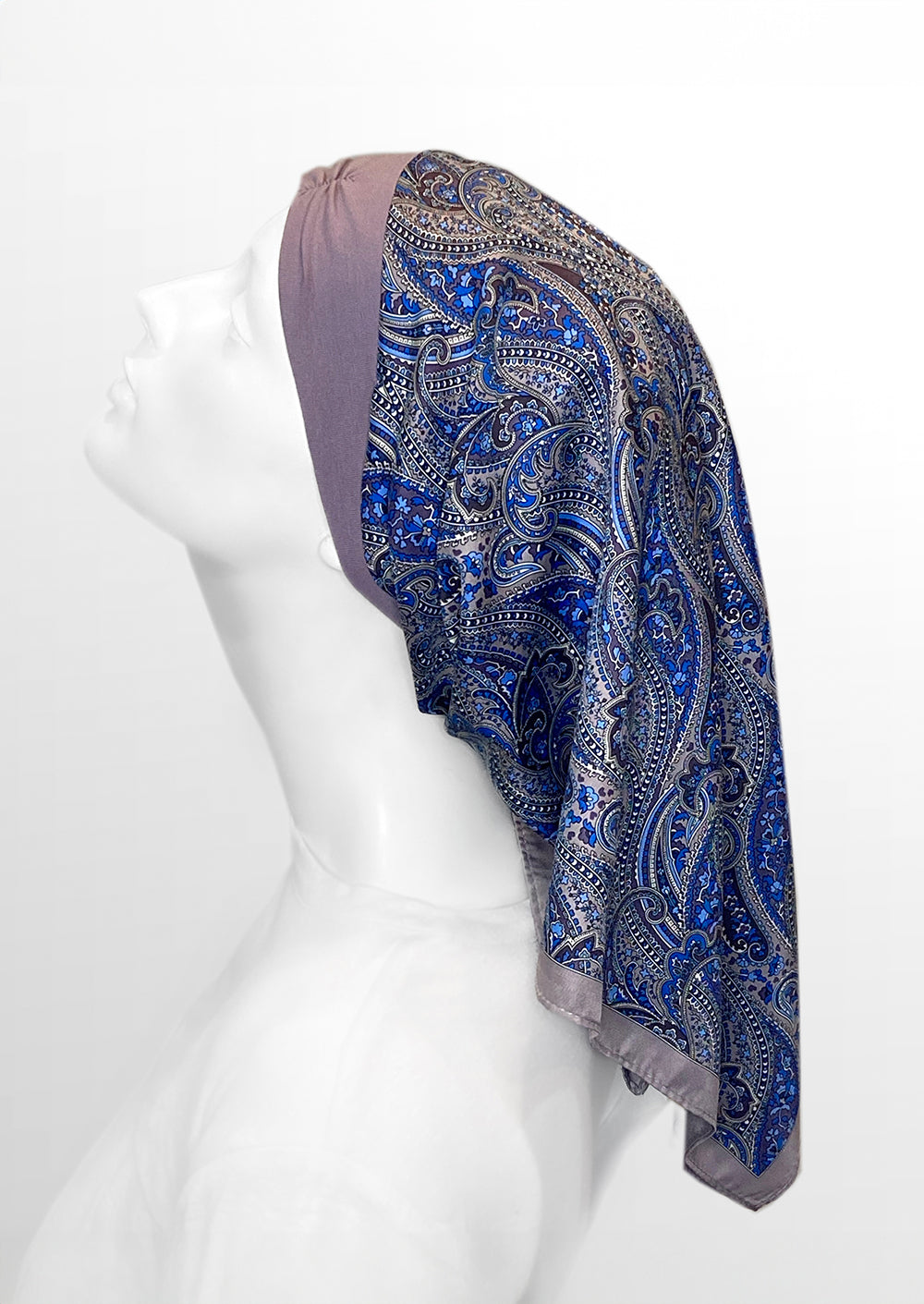 Retro Kerchief Headscarf ~Heather Paisley