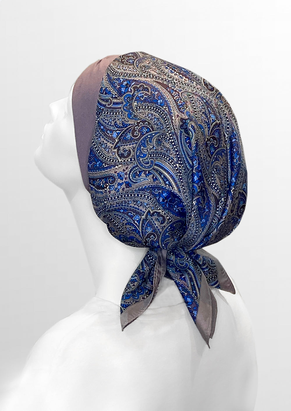 Retro Kerchief Headscarf ~Heather Paisley