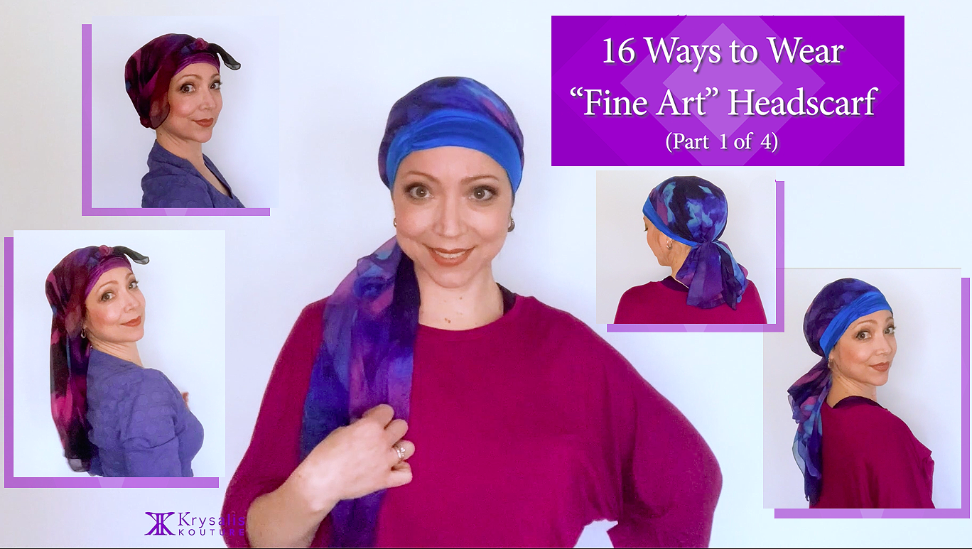 Load video: How to tie krysalis kouture fine art headscarf