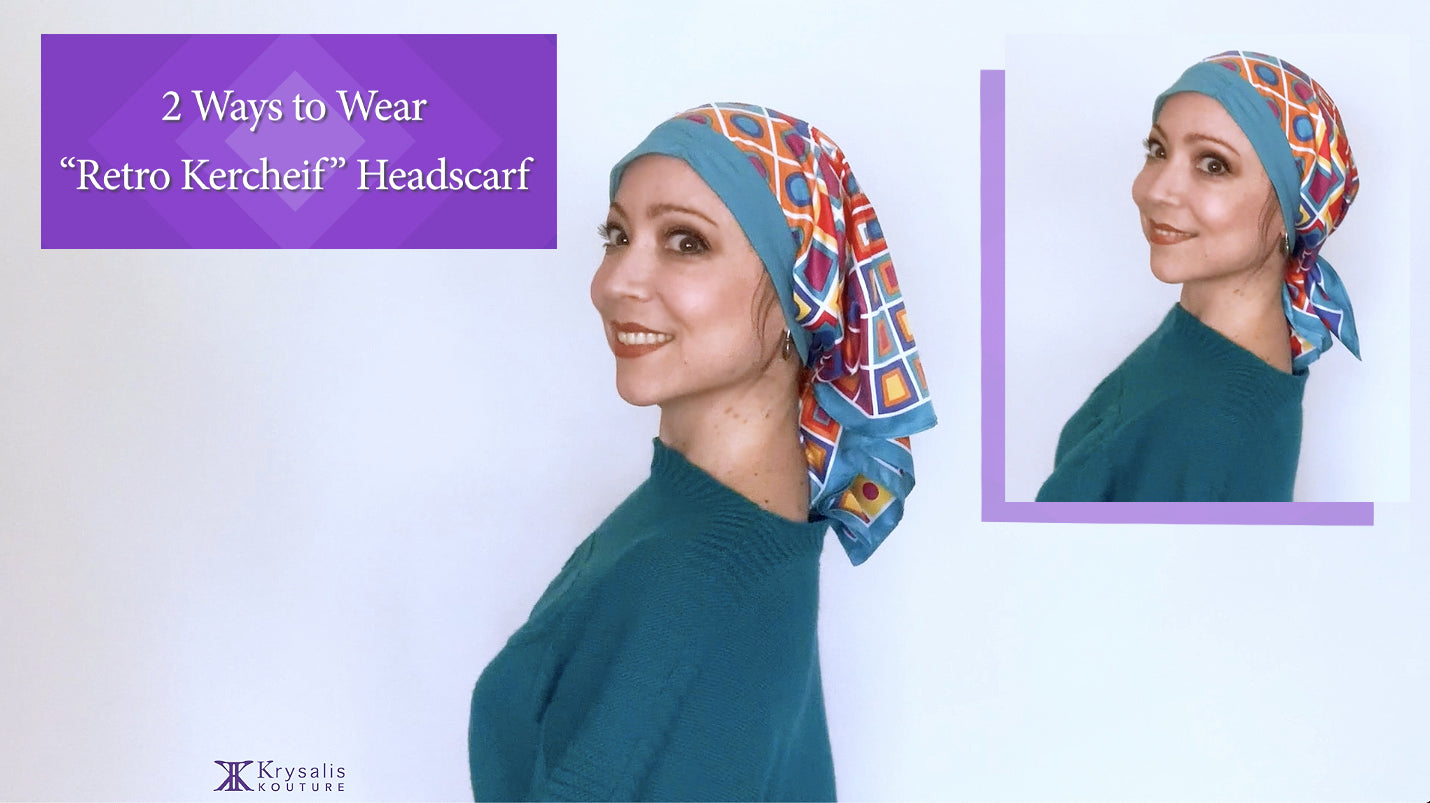 Load video: How to wear the Retro Kerchief Headscarf