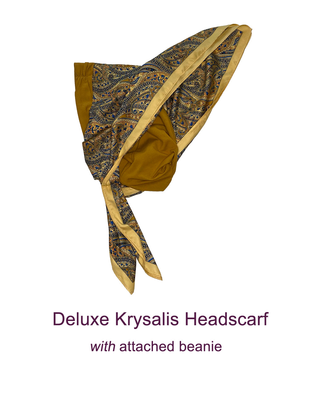 Retro Kerchief Headscarf ~Gold Paisley